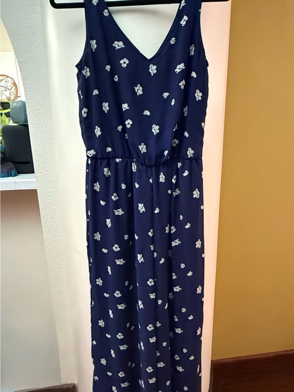 Navy floral wide leg romper